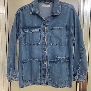 Zara girls denim button shirt